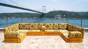 8'' Thickness U Sofa Set, Floor Cushions, Arabic Sofa, Moroccan Sofa, Majlis Sofa Set