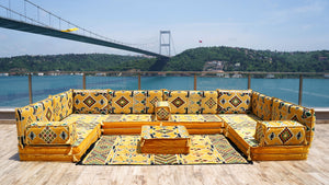 8'' Thickness U Sofa Set, Floor Cushions, Arabic Sofa, Moroccan Sofa, Majlis Sofa Set
