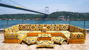 8'' Thickness U Sofa Set, Floor Cushions, Arabic Sofa, Moroccan Sofa, Majlis Sofa Set