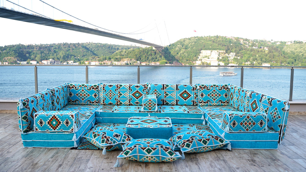 8'' Thickness U Sofa Set, Arabic Sofa, Moroccan Sofa, Floor Cushions, Majlis Sofa