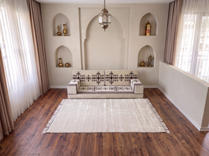 Canapé arabe bleu marine avec canapé ottoman et tapis, siège coussin de sol, ensemble Jalsa arabe, canapé modulaire, siège de canapé arabe, canapé marocain