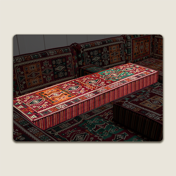 Maroon Milas Breeze – Modular Arabic Floor Sofa Component  – Build Your Own Arabic Sofa  (Sold Individually)