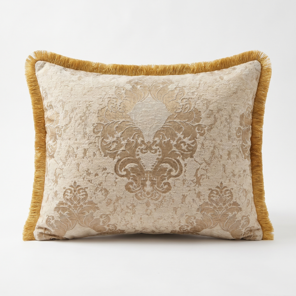 Sage Forest Court: Grandmillennial Lumbar Pillow Cover – Damask – Embroidered