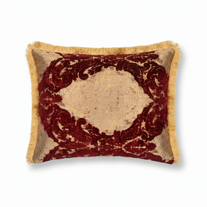 Burgundy Garnet Mirror: Bridgerton Aesthetic Pillow Cover – Damask Lumbar – Jacquard
