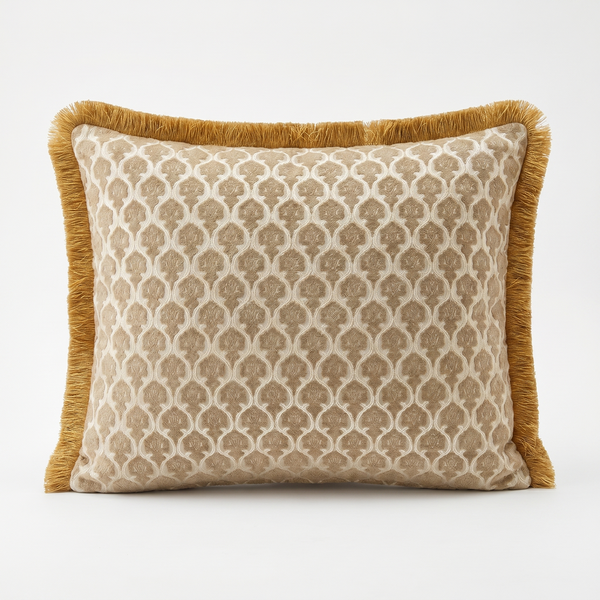 Antique Golden Gate: Dark Academia Damask Cushion – Lumbar – Embroidered Cover