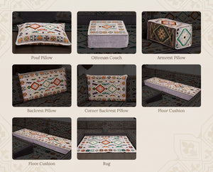 Grey Anatolia Arabic floor sofa - all pieces
