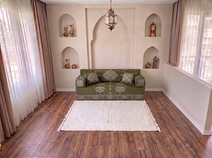Ensemble de canapé en forme de L d'une épaisseur de 4'', canapé d'angle arabe au sol, canapé turc bleu marine en forme de L, coussins orientaux de sol, Majlis arabe, canapé traditionnel de salon, ensemble Jalsa arabe