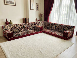 Premium Velvet Diwan Sofa Sets, Arabic Sofa Set, Floor Cushions, Oriental Arabic Seating Floor Sofa, Backrest Pillow, Moroccan Sofas, Arabic Majlis