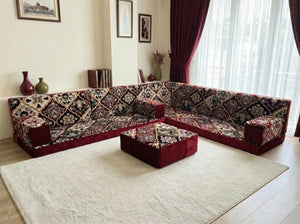 Premium Velvet Diwan Sofa Sets, Arabic Sofa Set, Floor Cushions, Oriental Arabic Seating Floor Sofa, Backrest Pillow, Moroccan Sofas, Arabic Majlis