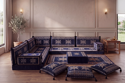 L Shaped Turkish Sofa, Arabic Majlis, Turkish Rug, Sofa Bed, Terrace Sofa, Floor Couch, Yoga Sofa with Ottoman Couch and Rug, Living Room Furniture, Ethnic Sofa