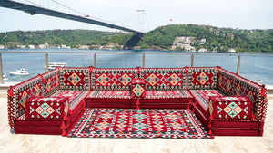 8'' Thickness U Sofa Set, Arabic Sofa, Moroccan Sofa, Floor Cushions, Majlis Sofa