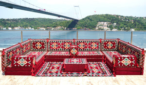 8'' Thickness U Sofa Set, Arabic Sofa, Moroccan Sofa, Floor Cushions, Majlis Sofa