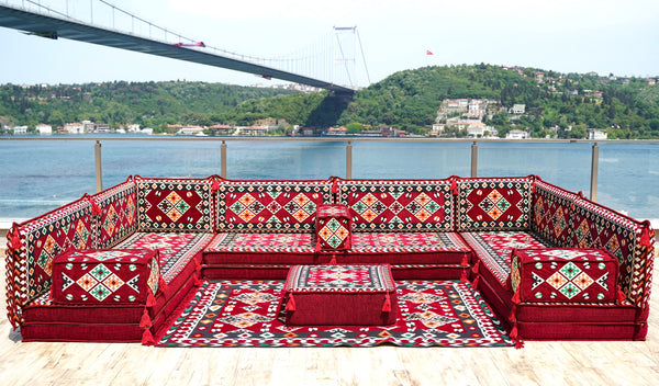 8'' Thickness U Sofa Set, Arabic Sofa, Moroccan Sofa, Floor Cushions, Majlis Sofa