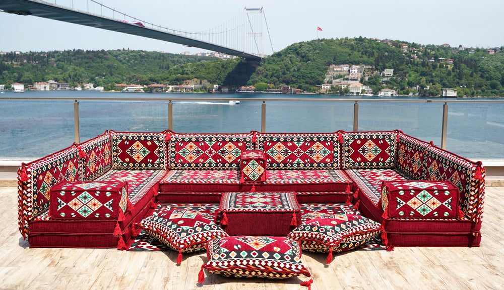 8'' Thickness U Sofa Set, Arabic Sofa, Moroccan Sofa, Floor Cushions, Majlis Sofa