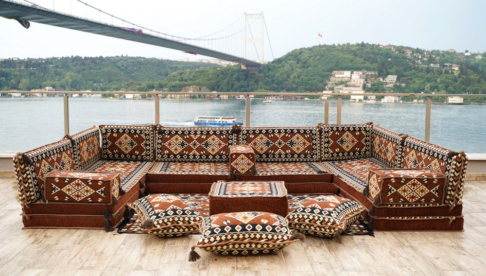 8'' Thickness U Sofa Set, Floor Cushions, Majlis Sofa, Floor Seating Set