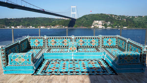 8'' Thickness U Sofa Set, Moroccan Sofa, Arabic Jalsa, Turkish Sitting Pillows, Floor Sofa