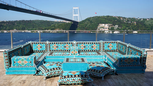 8'' Thickness U Sofa Set, Moroccan Sofa, Arabic Jalsa, Turkish Sitting Pillows, Floor Sofa