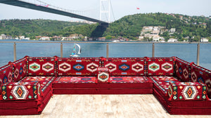 8'' Thickness U Sofa Set, Turkish Sitting Pillows, Floor Cushions, Arabic Majlis Sofa