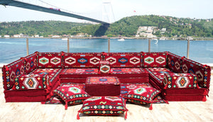8'' Thickness U Sofa Set, Turkish Sitting Pillows, Floor Cushions, Arabic Majlis Sofa