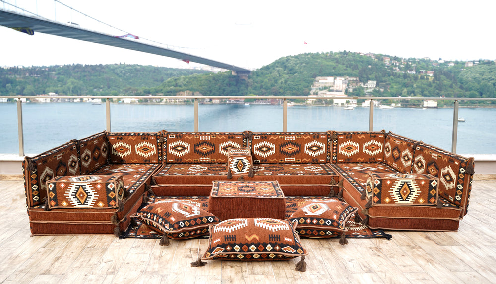8'' Thickness U Sofa Set, Floor Cushions, Arabic Majlis, Turkish Seating Pillows, Majlis Sofa