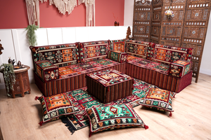 8'' Thickness L Sofa Set, Arabic Sofa Set, Floor Sofa Seating Set, Oriental Floor Seating, Floor Cushions