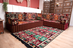 8'' Thickness L Sofa Set, Arabic Sofa Set, Floor Sofa Seating Set, Oriental Floor Seating, Floor Cushions