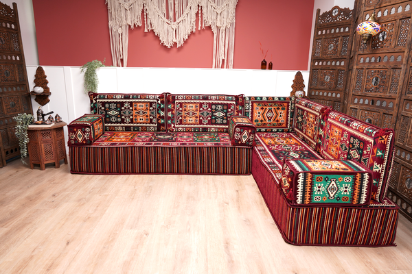 8'' Thickness L Sofa Set, Arabic Sofa Set, Floor Sofa Seating Set, Oriental Floor Seating, Floor Cushions