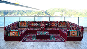 8'' Dicke U-Sofa-Set, türkisches Bodensitz-Set, orientalisches Sofa-Sitz-Set