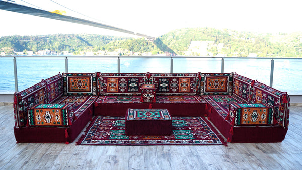 8'' Dicke U-Sofa-Set, türkisches Bodensitz-Set, orientalisches Sofa-Sitz-Set