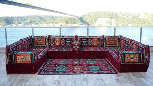 8'' Dicke U-Sofa-Set, türkisches Bodensitz-Set, orientalisches Sofa-Sitz-Set