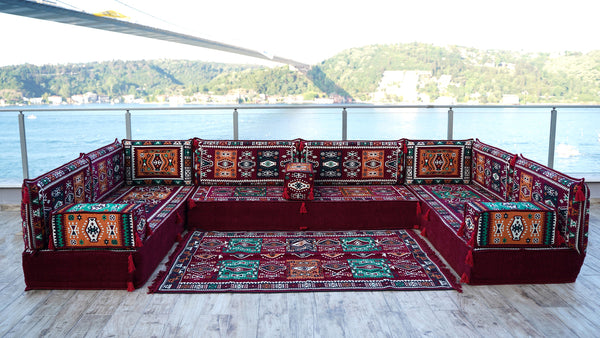 8'' Dicke U-Sofa-Set, türkisches Bodensitz-Set, orientalisches Sofa-Sitz-Set