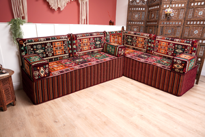 8'' Thickness L Sofa Set, Arabic Sofa Set, Floor Sofa Seating Set, Oriental Floor Seating, Floor Cushions