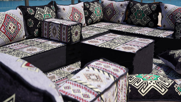 8'' Thickness U Sofa Set, Arabic Diwan Sofas, Moroccan Rug, Arabic Majlis Seating