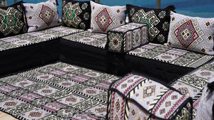 8'' Thickness U Sofa Set, Arabic Diwan Sofas, Moroccan Rug, Arabic Majlis Seating
