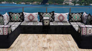 8'' Thickness U Sofa Set, Arabic Diwan Sofas, Moroccan Rug, Arabic Majlis Seating