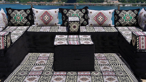 8'' Thickness U Sofa Set, Arabic Diwan Sofas, Moroccan Rug, Arabic Majlis Seating