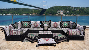 8'' Thickness U Sofa Set, Arabic Diwan Sofas, Moroccan Rug, Arabic Majlis Seating