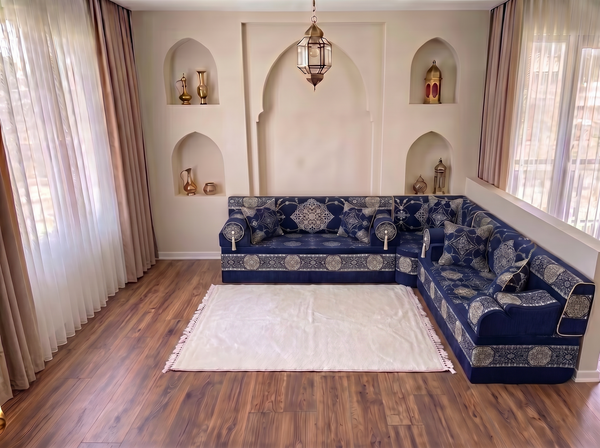 Arabic Majlis Sofa – Corner Floor Sofa – Wall Seating Sofa – Majlis Furniture for Restaurants