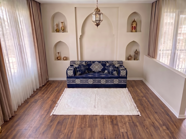Arabic Majlis Sofa – Corner Floor Sofa – Wall Seating Sofa – Majlis Furniture for Restaurants
