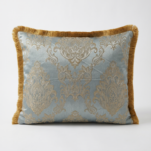 Antique Stone Old Marble: Versailles Damask Pillow Cover – Lumbar – Embroidered Trim