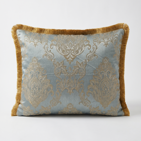 Antique Stone Old Marble: Versailles Damask Pillow Cover – Lumbar – Embroidered Trim
