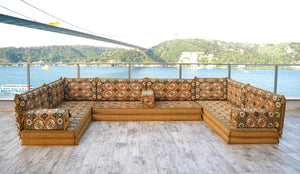 8'' Thickness U Sofa Set, Floor Cushions, Turkish Sofa Pillows, Oriental Sofa, Floor Seating