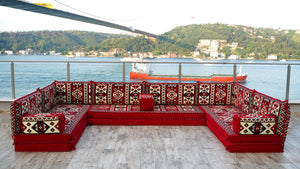 8'' Thickness U Sofa Set, Floor Sofa, Arabic Jalsa, Floor Cushions, Moroccan Sofa