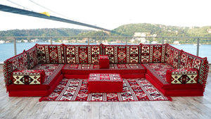 8'' Thickness U Sofa Set, Floor Sofa, Arabic Jalsa, Floor Cushions, Moroccan Sofa