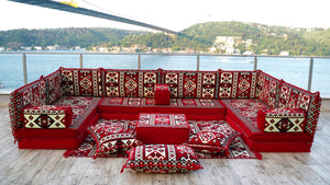 8'' Thickness U Sofa Set, Floor Sofa, Arabic Jalsa, Floor Cushions, Moroccan Sofa