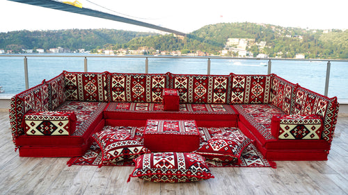 8'' Thickness U Sofa Set, Floor Sofa, Arabic Jalsa, Floor Cushions, Moroccan Sofa