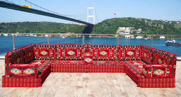 8'' Thickness U Sofa Set, Arabic Jalsa, Turkish Sofa, Floor Cushions, Arabic Majlis Set