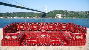 8'' Thickness U Sofa Set, Arabic Jalsa, Turkish Sofa, Floor Cushions, Arabic Majlis Set