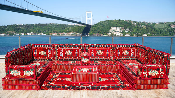 8'' Thickness U Sofa Set, Arabic Jalsa, Turkish Sofa, Floor Cushions, Arabic Majlis Set
