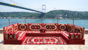 8'' Thickness U Sofa Set, Turkish Sofa, Floor Cushions, Arabic Majlis Seating Set